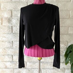 Wilo Black Long Sleeve Top Women's Size Large